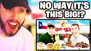 Brits go to the Biggest Gas Station in America Reaction [upl. by Tasia507]