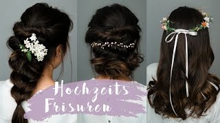 Hochzeitsfrisuren schnell und einfach  BOHO Wellen  Hochsteck  Halb Hochsteck [upl. by Zeret759]