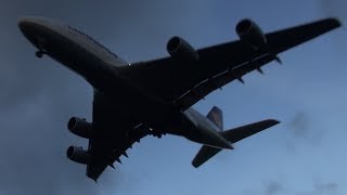 Overhead Landing Lufthansa A380 Hamburg Airport 1212014 [upl. by Akeit]