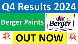 BERGER PAINTS Q4 results 2024  BERGERPAINTS results today BERGER PAINTS Share News  BERGER PAINTS [upl. by Lorola]