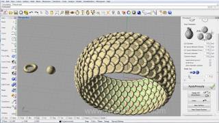 Rhinojewel 50  Array Pave on Revolved Surface with Custom Object [upl. by Alaunnoif191]