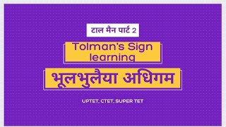 टालमैन का भूलभुलैया सिद्धांत Bhul Bhulaiya SiddhantCDP All Exam [upl. by Ecneitap]