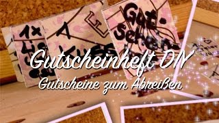 DIY Gutscheinheft selbermachen  Last Minute Geschenk Valentinstag  einzelne Gutscheine abreißen [upl. by Nyleek]