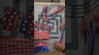 shorts Diy Patriotic Fourth Of July Ribbon Wreath Patriotic porch decorating ideas burlapali [upl. by Lundeen]