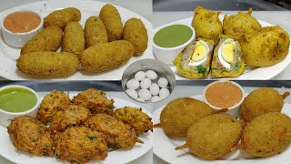 Instant 4 Types Egg Snacks Recipe  Crispy Egg Roll  Onion Egg Pakoda  Egg Bonda  Chef Ashok [upl. by Suivatram]