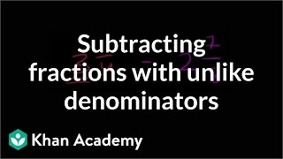 Example of subtracting fractions with unlike denominators word problem  PreAlgebra  Khan Academy [upl. by Lamp]