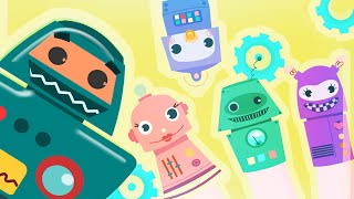 ROBOTS SONG for Children Finger Family Daddy Finger Nursery Rhyme [upl. by Rabbi]