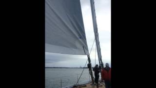 Rolling the staysail on SY Encore [upl. by Cottrell]