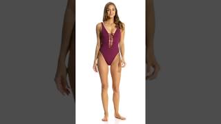 Becca Swim No Strings Attached High Leg One Piece Swimsuit  SwimOutletcom [upl. by Bordiuk]