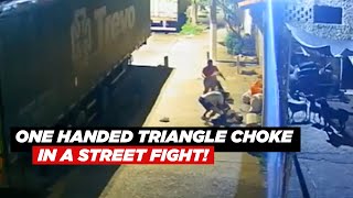 BJJ OneHanded Triangle Choke In a Street Fight [upl. by Abe]