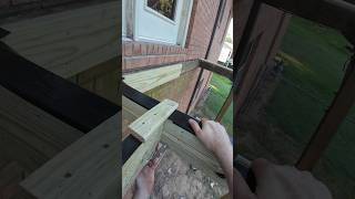 Deck Joist Install shorts deck deckconstruction deckbuilding carpenter diy homeimprovement [upl. by Laehctim970]