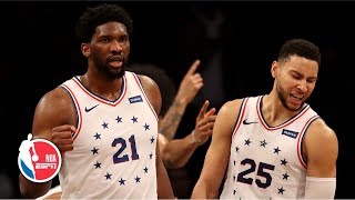 Joel Embiid 76ers pull out dramatic victory vs Nets in chippy Game 4  NBA Highlights [upl. by Rayle302]