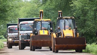 2 JCB 3dx Backhoe Loading Mud in Tata 2518 Ex Truck and Tata Tipper Truck [upl. by Odraboel]