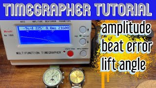 Timegrapher Tutorial Explaining Amplitude Beat Error And Lift Angle Weishi No 1000 [upl. by Chemush]