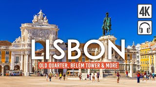 Lisbon 4K Walking Tour Portugal  3h Tour with Captions amp Immersive Sound 4K Ultra HD60fps [upl. by Alial854]