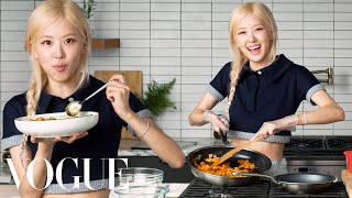 Rosé Cooks Kimchi Fried Rice Dinner  Now Serving  Vogue [upl. by Rita]