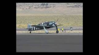 Fw190 A9 taxi take off flyby and landing  Reno air races [upl. by Naval]