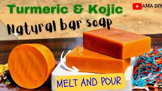 How to make natural lightening bar soap with tumeric and Kojic acid carotene meltandpoursoap [upl. by Margaretha4]