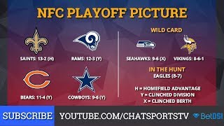 NFL Playoff Picture NFC Clinching Scenarios And Standings Entering Week 17 of 2018 [upl. by Nnylyaj]