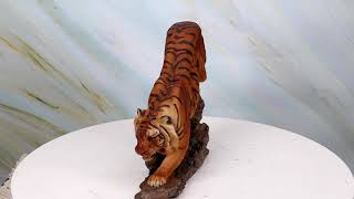 Ebros Orange Bengal Tiger Figurine 6quotH Indian Sumatran Stealth Hunter Giant Cat [upl. by Eimas]