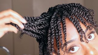 Mini Twist on Short Natural 4b4c Hair  GLORIA ANN [upl. by Munniks]