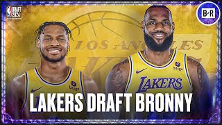 Lakers Draft Bronny James With the No 55 Pick 🚨  2024 NBA Draft Reaction [upl. by Fogarty]