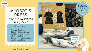 Sewing Part 1 Myosotis Dress by Deer and Doe  Sew Sew Live [upl. by Navis]