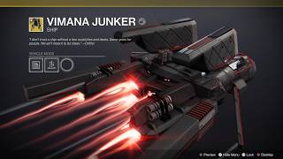 How to get Vimana Junker exotic ship  Vaulted Obstacles Triumph Destiny 2 [upl. by Eitsirk198]