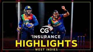 Highlights  West Indies v Sri Lanka  Hasaranga Stars Despite McCoy Flourish 2nd CG Insurance T20I [upl. by Virge]