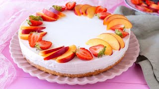 TORTA FREDDA allo YOGURT 🍑🍓Ricetta Facile [upl. by Latsyrcal]