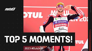 Top 5 Moto2™ Moments 🙌  2023 DutchGP [upl. by Leonelle737]