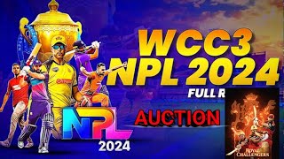 WCC3 NPL 2024 AUCTION  wcc3 wcc2 ipl2024 [upl. by Torie760]