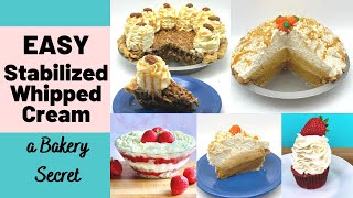 Easy Stabilized Whipped Cream a Bakery Secret [upl. by Araz]