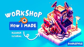 Workshop Isometric Illustration  Blender Tutorial [upl. by Sasnak]