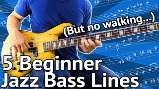 5 BeginnerFriendly JAZZ Bass Lines Guaranteed To Impress [upl. by Aerdnaid970]