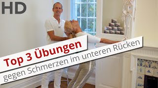 Top 3 Übungen gegen Schmerzen im unteren Rücken  Rückenschmerzen Lendenwirbelsäule [upl. by Bolger786]