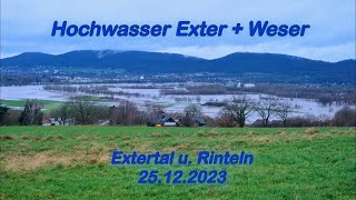 Hochwasser Exter  Weser in Extertal u Rinteln  25122023 [upl. by Liahkim]