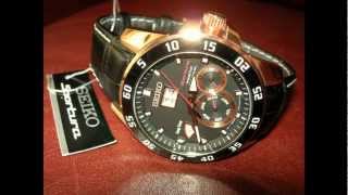 Seiko SNP056P1 Sportura Kinetic Perpetual Calendar Rose Gold [upl. by Akerdnuhs]