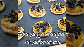 Minipizza araignée au potimarron  Recette [upl. by Ahsanat]