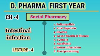 Intestinal infection  CH4  L4  Communicable disease  Social Pharmacy  DPharm first year [upl. by Portwin]