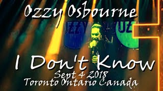 Ozzy Osbourne quotI Dont Knowquot Toronto Ontario Sept 4 2018 with Zakk Wylde in a kilt No More Tours 2 [upl. by Faxan624]