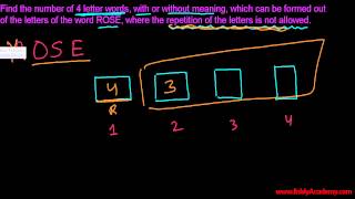 Permutations amp Combinations Tutorials  Total Ways to Write 4 Letter Word ROSE [upl. by Eenahs219]