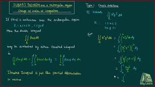 Fubinis Theorem  Double Integration  Explanation  Examples Part1 [upl. by Natty499]