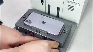 20w mini laser machine to remove back glass of iPhone built in fume extractor [upl. by Suoirtemed363]