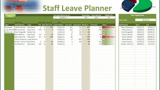 Excel Leave Planner  Staff Leave Planner [upl. by Iznekcam]