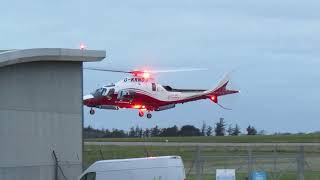 Cornwall Air Ambulance Castle Air AW109SP GKRNO landing at its base at Cornwall Airport Newquay [upl. by Nus]