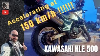 KAWASAKI KLE 500  Accelerating at 150kmh [upl. by Trilley]