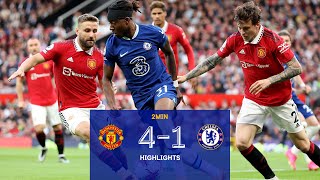 Manchester United 41 Chelsea  Highlights  Premier League 2223 [upl. by Balough]