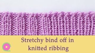 Easy stretchy bind off in knitted ribbing [upl. by Ellwood531]