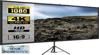 VEVOR Tripod Projector Screen with Stand 60 inch 169 4K HD Projection Review [upl. by Demb]